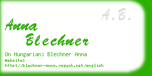 anna blechner business card